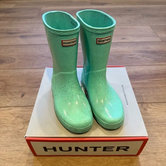 Hunter Kids Original Classic Giant Glitter Rain Boots, size 3 - Picture 1 of 9